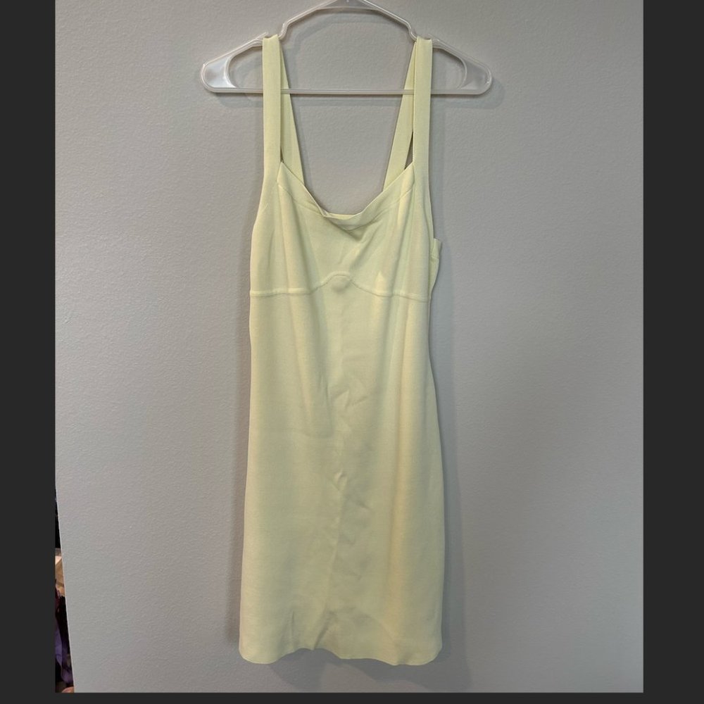 Zara Sleeveless Pastel Yellow Mini Dress Size L